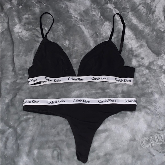 Calvin Klein Other - Calvin Klein matching black bralette and thong